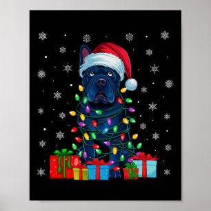 Dog Ugly Xmas Lights Santa Hat Cane Corso Dog Chri Poster