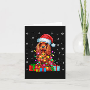 Dog Ugly Xmas Lights Santa Hat Er Spaniel Dog Chri Card