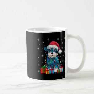 Dog Ugly Xmas Lights Santa Miniature Schnauzer Dog Coffee Mug
