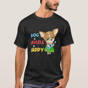 Dog + Ukulele Happy Musician Ukulele Player T-Shirt