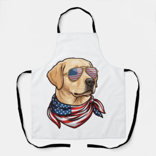 Dog Usa Flag Sunglasses Bandanna Apron