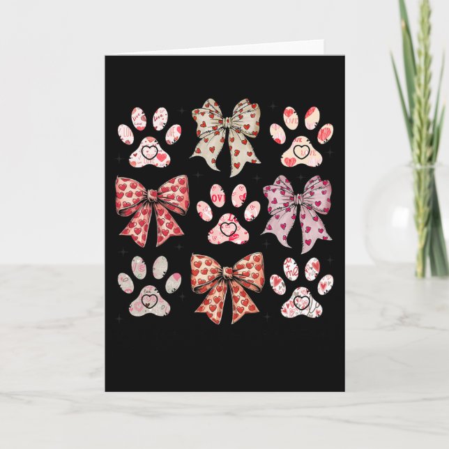 Dog Valentine Coquette  Card (Front)