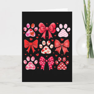 Dog Valentine Coquette Dog Mum Dog Paw Print Heart Card
