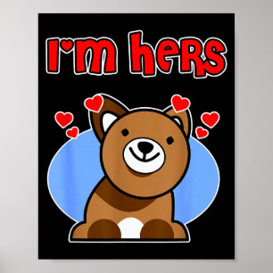 Dog Valentine Couple Design For Men - Im Hers Poster