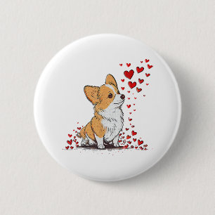 Dog Valentine Cute Corgi Valentine s Day 6 Cm Round Badge