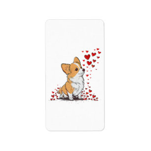 Dog Valentine Cute Corgi Valentine s Day Label