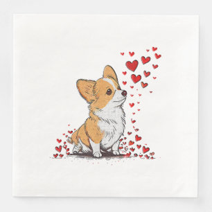Dog Valentine Cute Corgi Valentine s Day Napkin