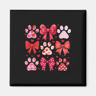 Dog Valentine Dog Paw Print Heart Coquette Valenti Magnet