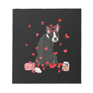 Dog Valentine Gift Cute Boston Terrier Valentines Notepad