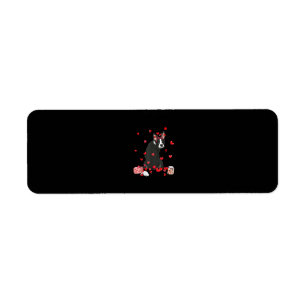 Dog Valentine Gift Cute Boston Terrier Valentines Return Address Label