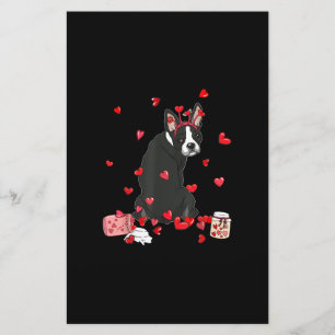 Dog Valentine Gift Cute Boston Terrier Valentines Stationery