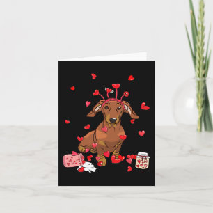 Dog Valentine Gift Cute Dachshund Valentine's Day Card