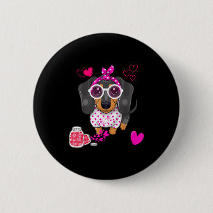 Dog Valentine Gift Cute Dachshund Valentines Day F 6 Cm Round Badge