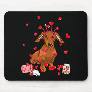 Dog Valentine Gift Cute Dachshund Valentines Day M Mouse Pad