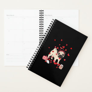 Dog Valentine Gift   Cute Pug Valentine's Day Planner