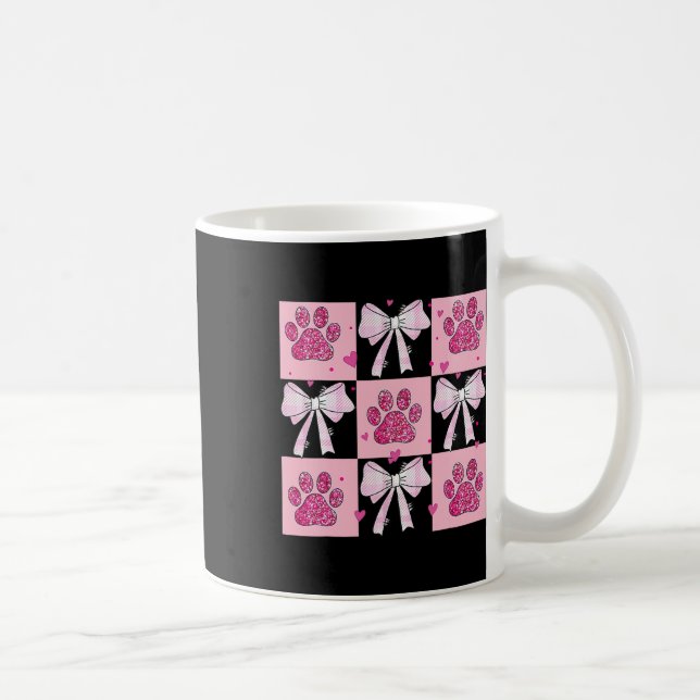 Dog Valentine Pink Bow  Coffee Mug (Right)
