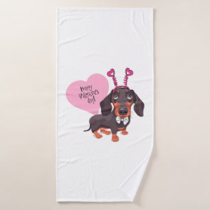 Dog Valentine s Day Bath Towel