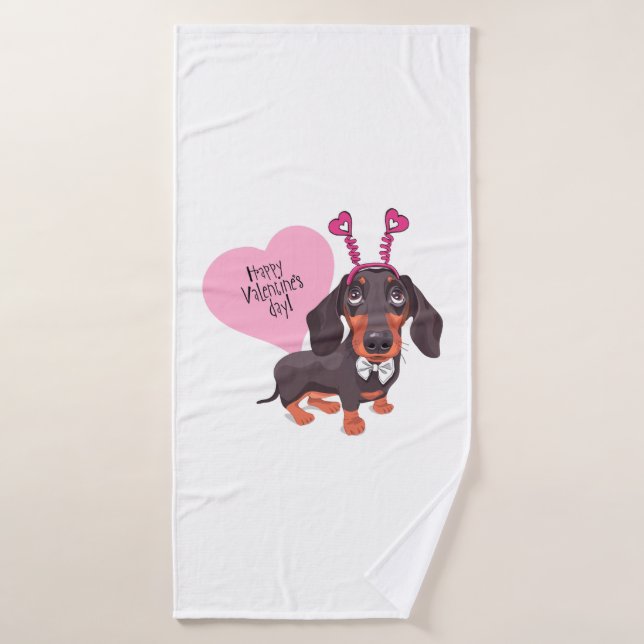 Dog Valentine s Day Bath Towel (Bath Towel)