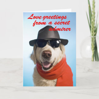 Dog Valentine Secret Admirer Greeting Card Jitka