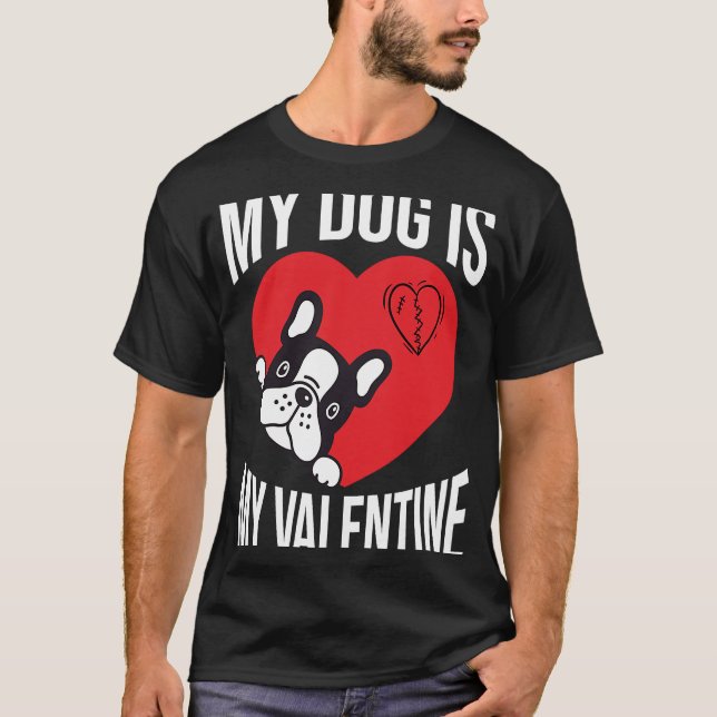 Dog  Valentine's Day Men Women T-Shirt (Front)