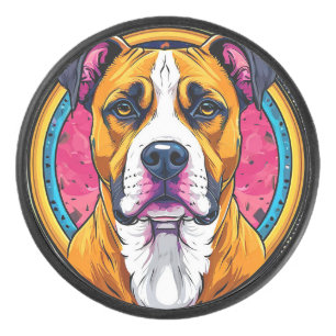 Dog Vector Illustration Hockey Puck