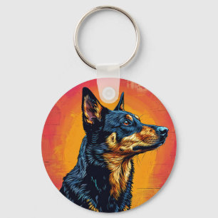 Dog Vector Illustration Key Ring