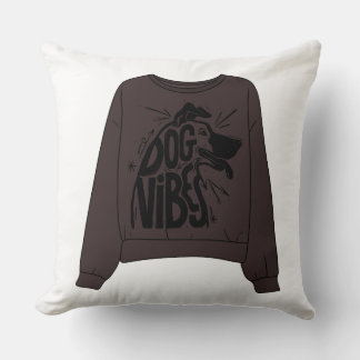 Dog Vibes Vintage Brown Sweatshirt Vector Cushion