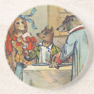 Dog Victorian Dinner Dress Doggy Coaster