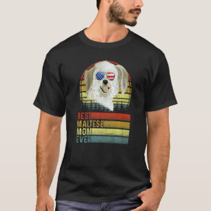 Dog Vintage Best Maltese Mom Ever Mother Day Puppy T-Shirt