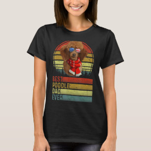 Dog Vintage Best Poodle Dad Ever Father Day Puppy T-Shirt