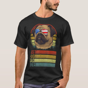 Dog Vintage Best Pug Dad Ever Father Day Puppy Dog T-Shirt
