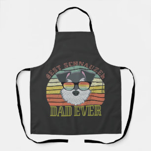 Dog Vintage Best Schnauzer Dad ever Tshirt Fathers Apron