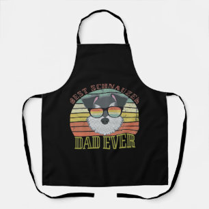 Dog Vintage Best Schnauzer Dad ever Tshirt Fathers Apron