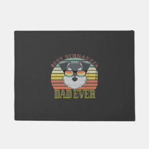 Dog Vintage Best Schnauzer Dad ever Tshirt Fathers Doormat