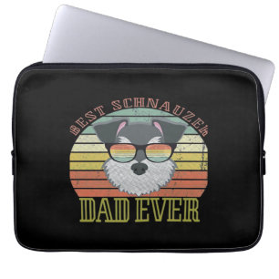 Dog Vintage Best Schnauzer Dad ever Tshirt Fathers Laptop Sleeve