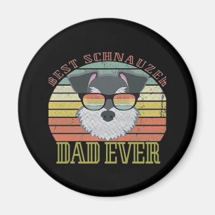 Dog Vintage Best Schnauzer Dad ever Tshirt Fathers Magnet