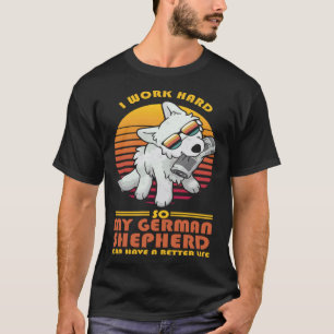 Dog Vintage Retro White German Shepherd Owner T-Shirt