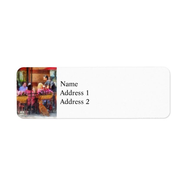 Dog Waiting at Cafe Hoboken NJ Return Address Label (Front)
