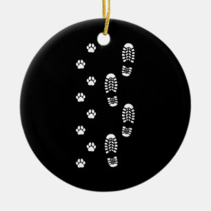 Dog Walk Foot Print Dog Walker Dog Walking Ceramic Ornament