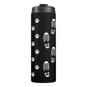 Dog Walk Foot Print Dog Walker Dog Walking Thermal Tumbler
