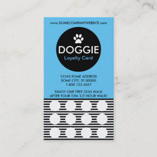DOG WALK stripe stamp card