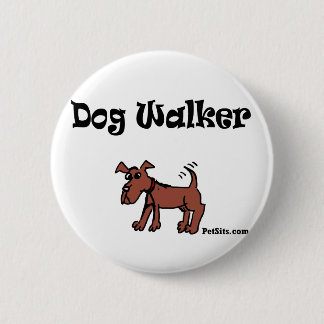 Dog Walker 6 Cm Round Badge