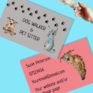 dog walker and pet sitter business pets dogs card