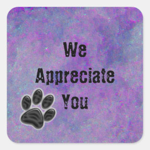 Dog Walker Appreciation Paw Print Dog Sitter Square Sticker