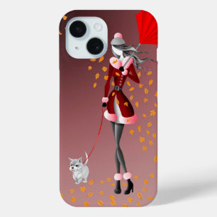 Dog Walker & Autumn Leaves iPhone Case