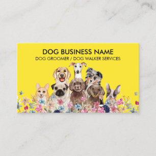Dog Walker Branding Flowers Business Card
