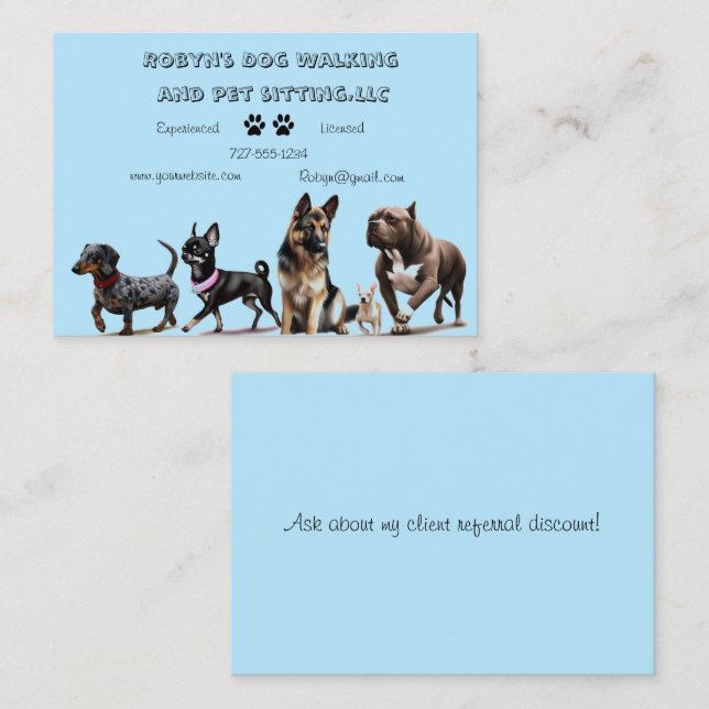 Dog Walker Business Card (Front/Back)