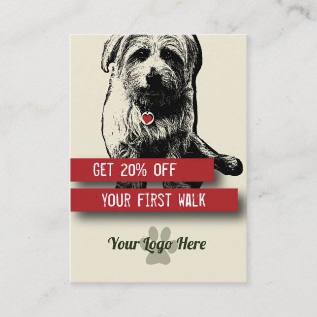 Dog Walker Business Cards - Personalise all text (Front)