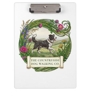 Dog Walker Business Clipboard - Border Collie