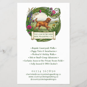 Dog Walker Business Flyer - Cocker Spaniel